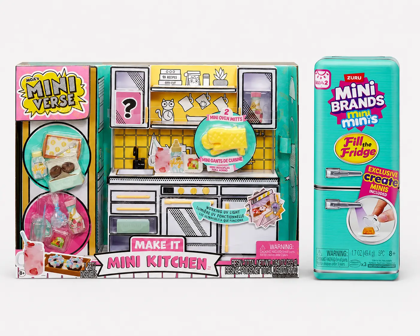 MGA Miniverse Make It Mini Kitchen + Mini Brands Fill the Fridge Bundle