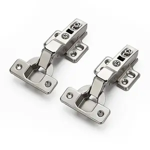 2 Pack 1 Pair European Kitchen Cabinet Hinges Soft Close Half Overlay Door Heavy Duty Frameless Adjustable Concealed Cabinet Cup Hinges