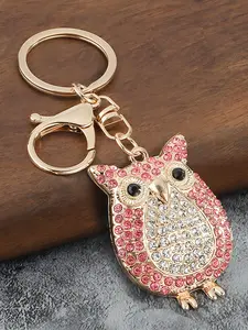 Owl Rhinestone Keychain Jewelry, Adorable Bag Charm, Unique Creative Design, Perfect for All Seasons, Adds Style to Your Bags, Bling Bling Keychains