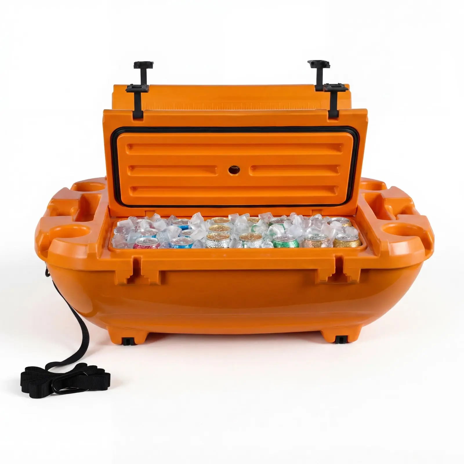 【DealsForYouDays】VEVOR Floating Cooler, 40 QT Floating Ice Chest with Dry Storage Tow Rope, Premium LLDPE Amphibious Drink Cooler for Water Land, Cruise Smoothly Stable on Lake, River, Pool, Beach, Kayak, Orange