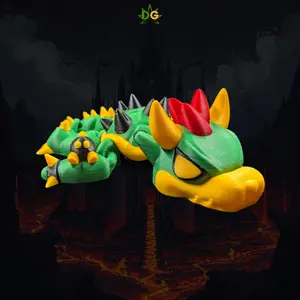 DG Retro Gaming Dragon Turtle Flexi Desk Pet 3D Printed