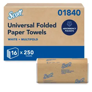 Scott Professional Universal Multifold Paper Towels, Bulk (01840), Absorbency Pockets, White, 9.2"x9.4" Towel, Compressed, Compact Case (250 Sheets/Pack, 16 Packs/Case, 4,000 Sheet Total)