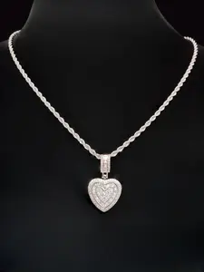 Heart Shaped Artificial Zircon Pendant Necklace, Fashion Jewelry for Party, Daily Clothing Decor, Trendy All-match & Exquisite Jewelry for Birthday Gift, Elegant Necklace, Zircon Stones Necklace