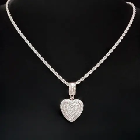 Heart Shaped Artificial Zircon Pendant Necklace, Fashion Jewelry for Party, Daily Clothing Decor, Trendy All-match & Exquisite Jewelry for Birthday Gift, Elegant Necklace, Zircon Stones Necklace, Fashion Accessory Necklace