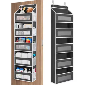 Smart Home Over-the-Door Storage Upgrade Organizer with 5+5 Pocket System, Clear & Mesh Large-Capacity Pockets, Strong Anti-Tip Design for Bedroom, Bathroom, Nursery, Dorm Closet — Stylish Organizer Gift Door Hanging Shoe Organizer rack