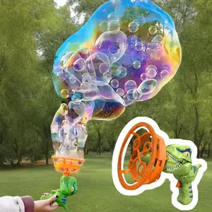 Dinosaur Bubble Machine Set, Super Large Bubbles, Handheld Electric Bubble Blower, Thickened Design, High Concentration Liquid, Outdoor Toy