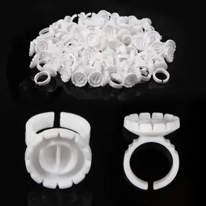 100PCS Lash Rings for Eyelash Extensions - Smart Glue Cups with Eyelash Glue Holder