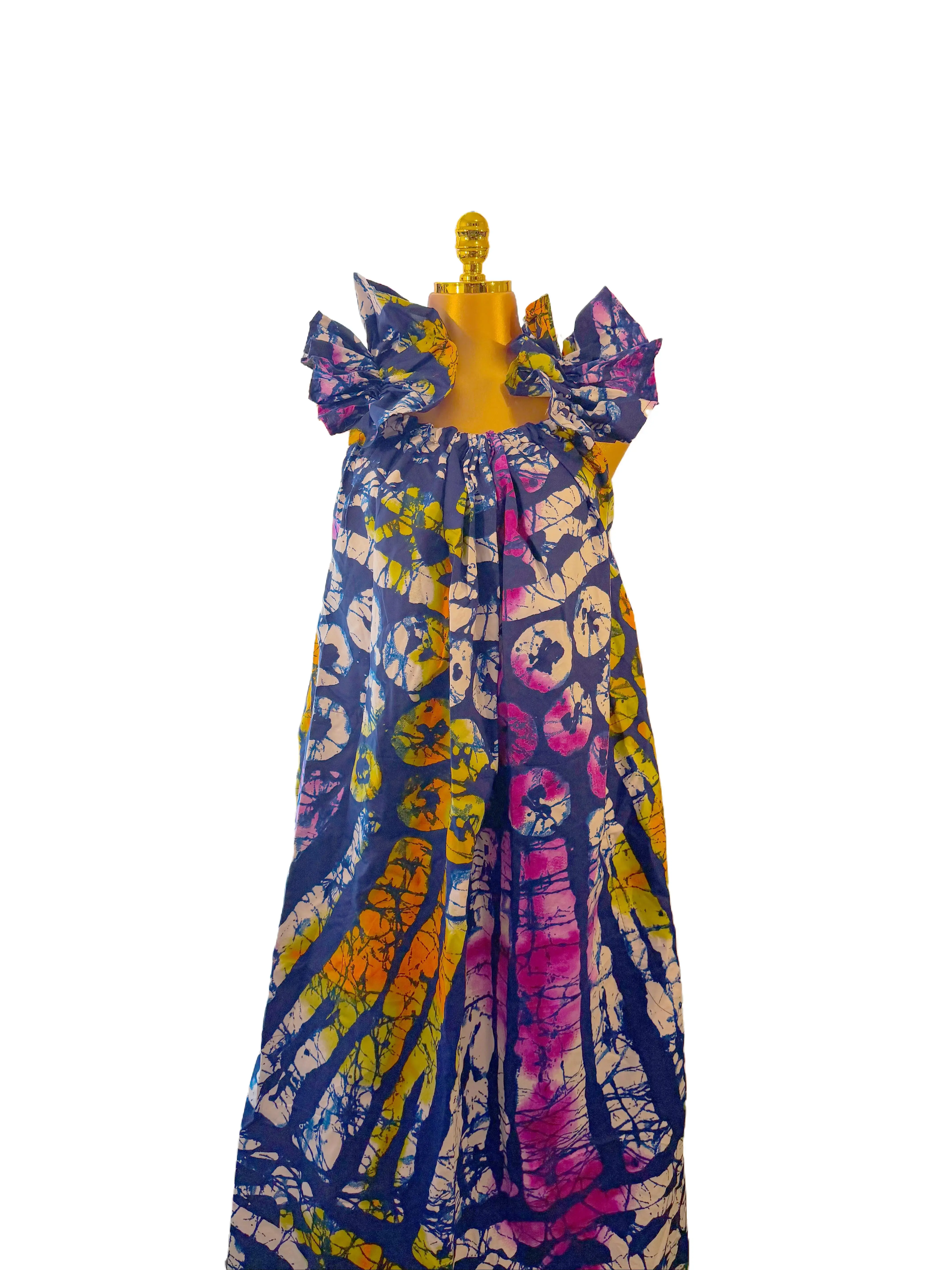 African Dress Ankara Wax One Size fits All Butterfly Outfit