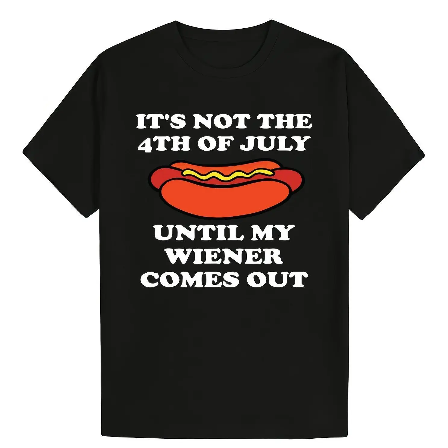 4th of July Independence day T-Shirt Cotton Short Sleeve Crewneck Oversized Tee with Breathable Comfy Fabric – Funny 4th of July Hotdog Art for Casual Wear, Unisex Shirts Tees Tops For Men Women - graphic tees