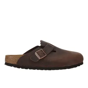 BIRKENSTOCK Womens Boston Soft Footbed Oiled Leather Clogs Casual - Brown