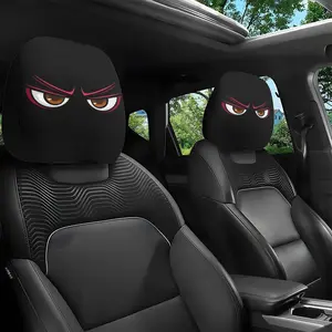 Deep Angry Eye Car Headrest Covers Set, Universal Seat Protector, Dustproof, No Filler, Long Drive Neck Relief, Father's Day Gift, Automotive Seat Covers