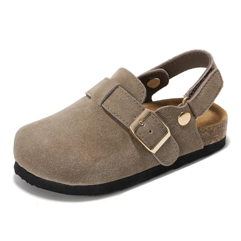 Project Cloud Kids "Little Benton Strap" Clogs for Kids Genuine Leather, Memory Foam Water Resistant Clogs Lightweight Non-Slip Girls Footwear