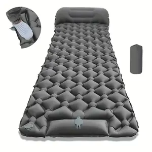 Camping Sleeping Pad, Ultralight Inflatable Sleeping Mat with Pillow & Built-in Foot Pump, Waterproof Compact Camping Mattress for Backpacking, Hiking, Traveling & Tent Camping