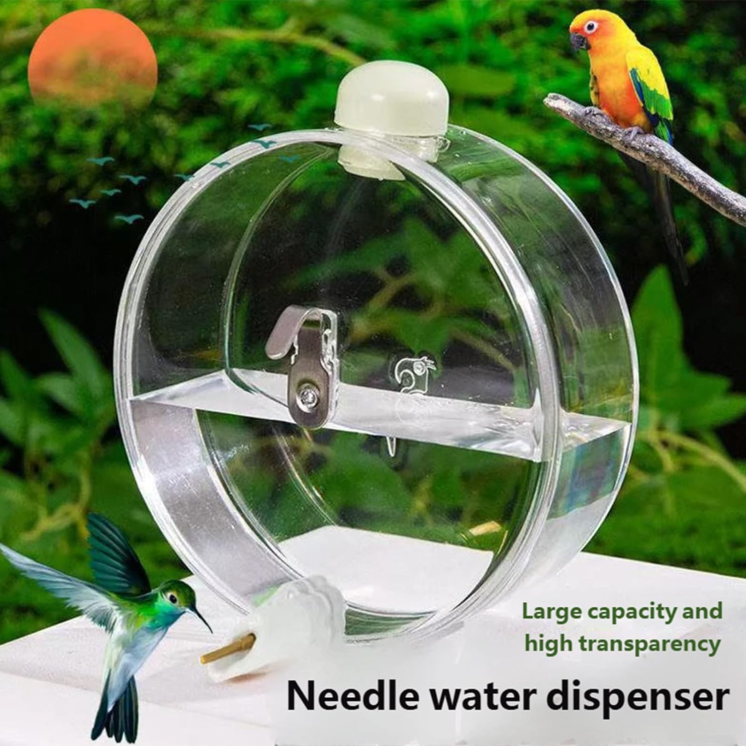 350ml Touch-Activated Automatic Bird Water Feeder (Color Random) - Anti-Corrosion Hanging Cage Attachment, Leak-Proof Low-Waste Bird Feeding Tool for Small-Medium Parakeets, Pet Supplies Feeding Tools, Bird Supplies
