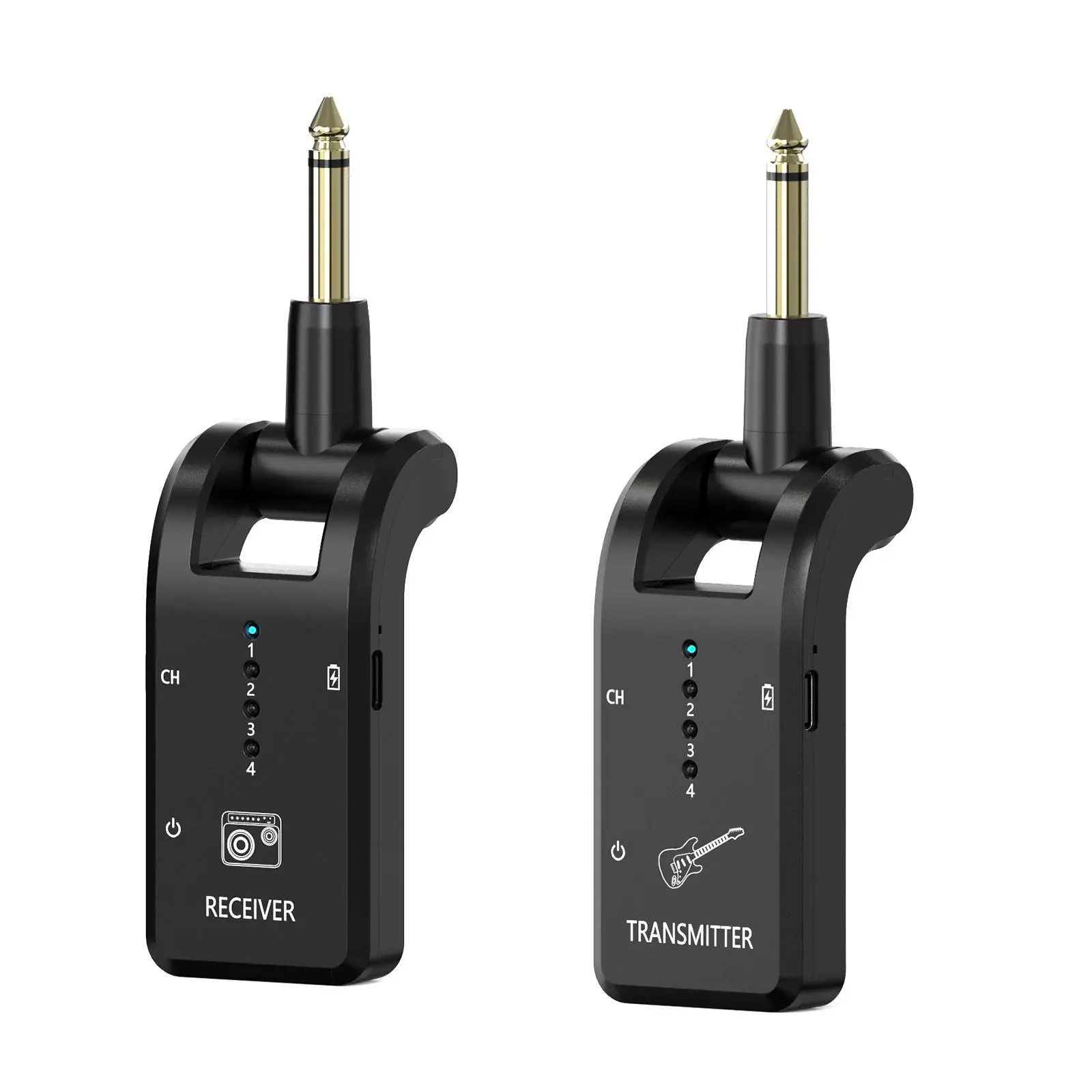 Wireless Guitar System, Rechargeable Wireless Guitar Transmitter Receiver, Music Accessories for Electric Guitar Bass Electronic Wind Instrument