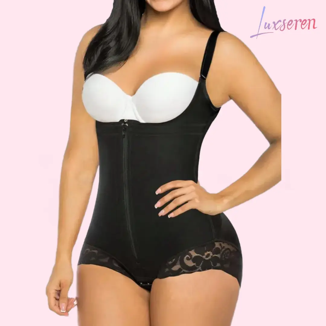 LUXSEREN Women's Shapewear,one-count wide strap body shaper, adjustable wide straps, zipper design, crotch opening, convenient for daily activities, suitable for casual, daily wear