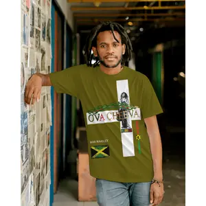 OVA CHEEVA Men’s Soft Luxurious Jah Love Cross Heart Design T-Shirt