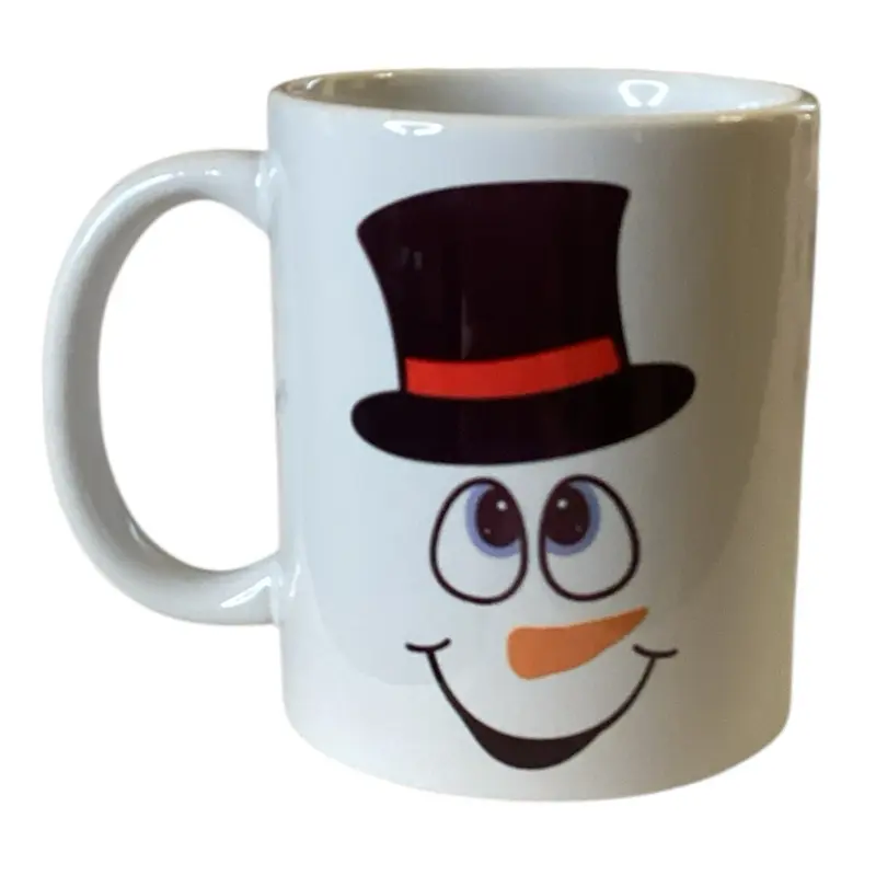 Snowman Design Coffee Mug 12oz  Ceramic with Top Hat Christmas Drinks Cup for Festive Beverages Drinkware