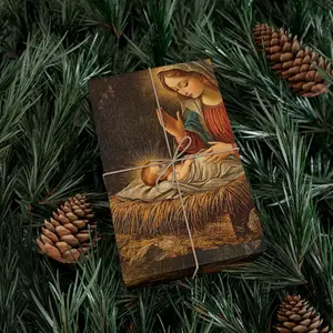 Baby Jesus Christmas Wrapping Paper: Renaissance Nativity Gift Wrap