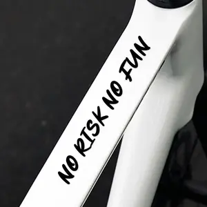 1PC NO RISK NO FUN Car Stickers, Letters Waterproof Vinyl Decals for Vehicle Window, Motorcycle Side Panels, Fuel Tank, Helmet, Bicycle Frame, Top Tube, A Great Gift for A Friend