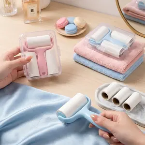 Mini Dust Removal Roller Set - 1 Handle + 3 Refills, Strong Adhesive for Pet Hair, Lint & Dust. Easy Reusable & No Electricity Needed. Perfect for Clothes, Carpets, Car Seats & Pets. Essential for Pet Owners
