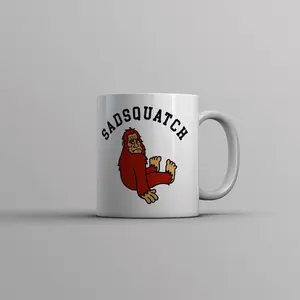 Sadsquatch Mug Funny Depressed Crying Big Foot Joke Cup - 11oz Funny Coffee Mugs Ceramic Printed Drinkware Cup