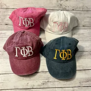 Gamma Phi Beta hat—leather adjustable strap