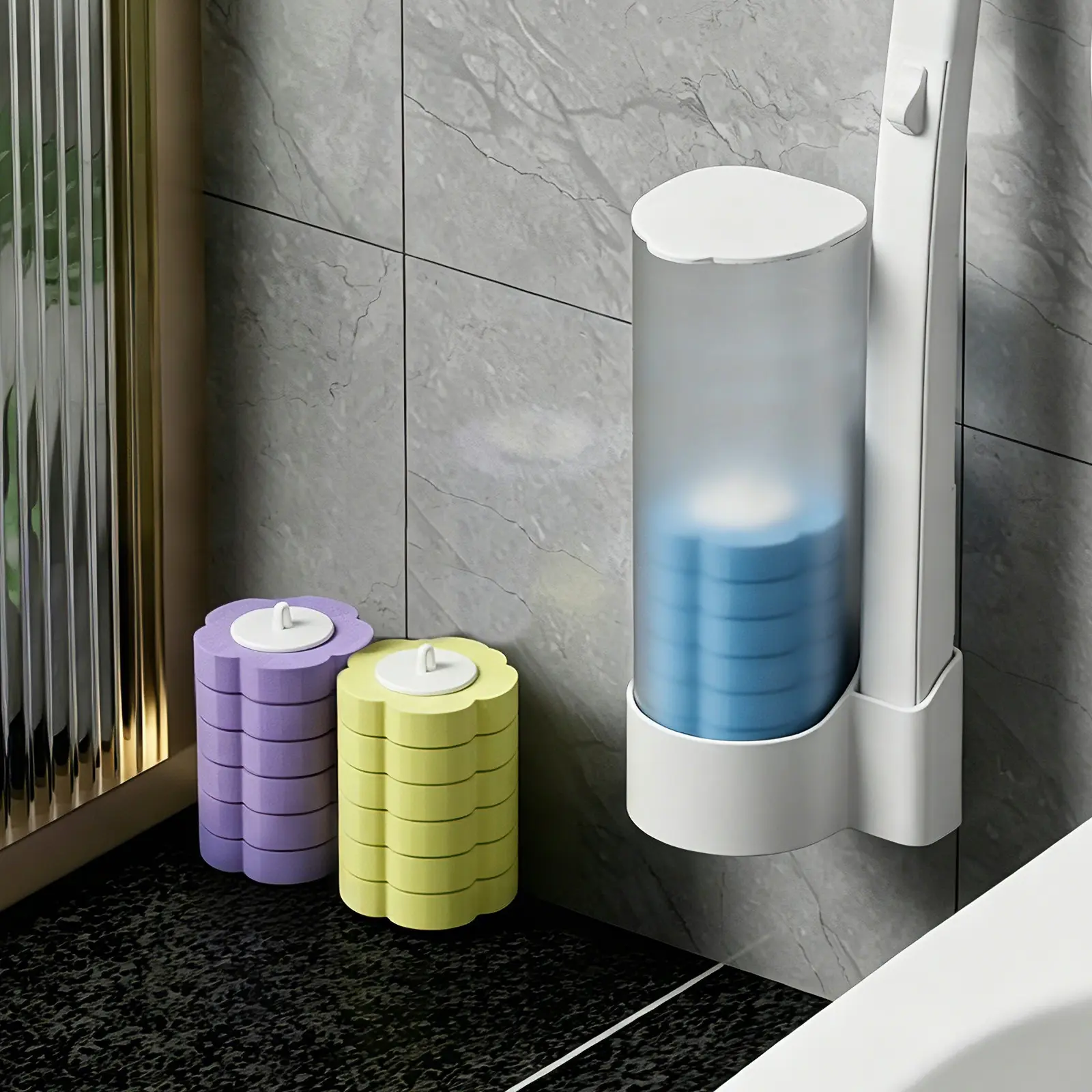 DGAPHRO Disposable Toilet Brush, Toilet Bowl Wand Holder Set with 18PCS Cleaner Refills, Bathroom Cleaning System for Sink Bathtub Drain Wash Basin Urinal，Wall-Mount Scrubbing Toilet Brush Bathroom Cleaning Kit,Shopping Deals Today..