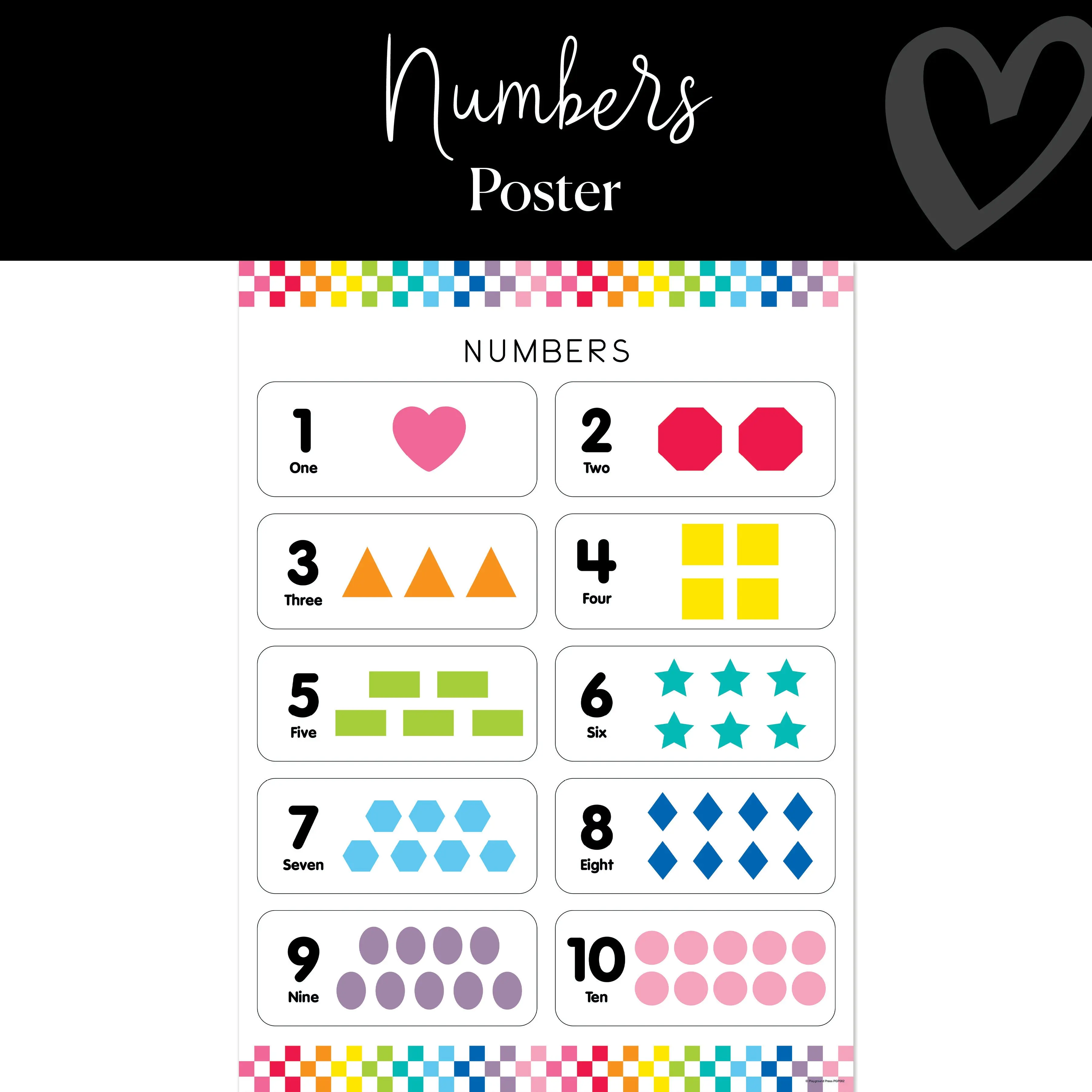 Numbers Classroom Poster | Rainbow