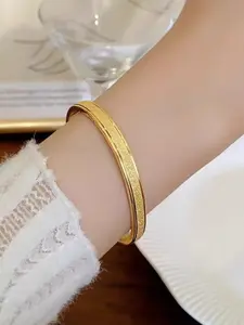 Fashion Vintage Matte Bracelet, Open Design Jewelry, 24k Copper Plated Women's Accessory, Perfect Gift for Girlfriend, Valentine's Day & Wedding, Cuff Bangle Bracelet