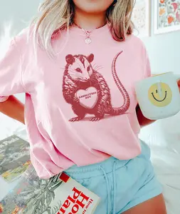 Possum Valentines Sweatshirt Funny Valentine Sweater Absolutely Not Opossum Meme Sweater Vintage Animal Heart Crewneck Possum Lover Gift