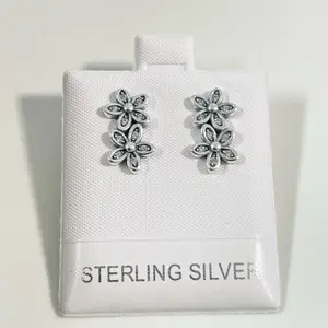 Sterling Silver 925 Flowers Stud Earrings