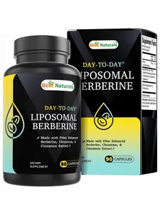 Best Naturals Day to Day Liposomal Berberine 1200 mg with Bioperine 90 Veg Capsules - Made with Fiber Enhanced Chromium, & Cinnamon Extract & Bioperine.