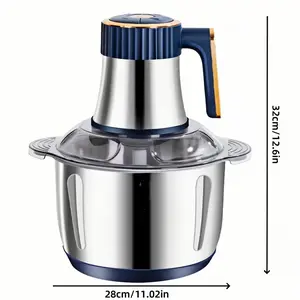 1.32Gal Stainless Steel Food Processor – 40,000 RPM Power, Dual Blades for Effortless Chopping, Grinding & Mixing Everything in Seconds!
