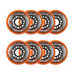 Labeda Roller Hockey Wheels - Asphalt Gripper 72mm 85A Orange (8-Pack)