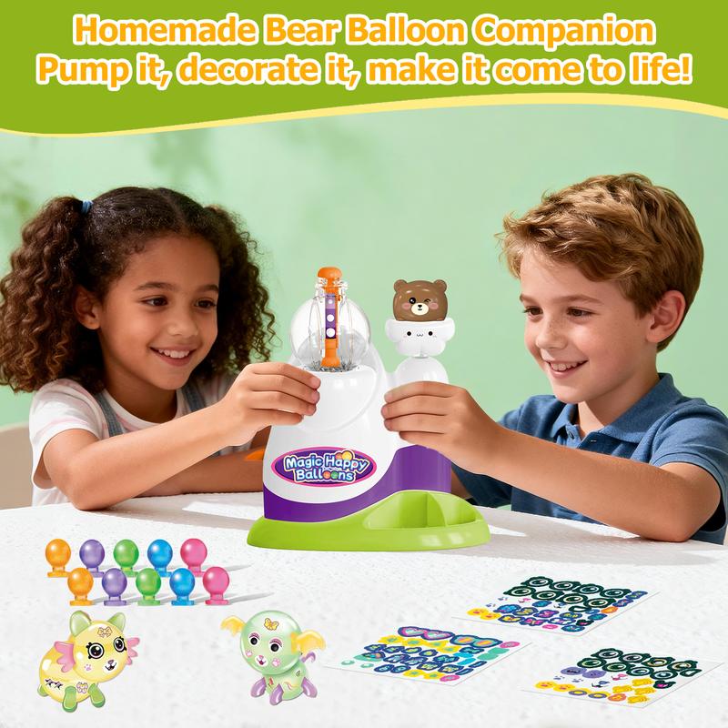 [Valentine’s Day Gift for Kids] Balloon Animals Kit with Pump, Funny Balloons Inflator Toy, DIY Sticky Balloon with Pump, Squishy Balloons Maker, Magic Sticky Balls Making Craft Kit for Girls Boys