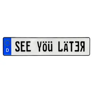 Custom European License Plate - 14 Characters