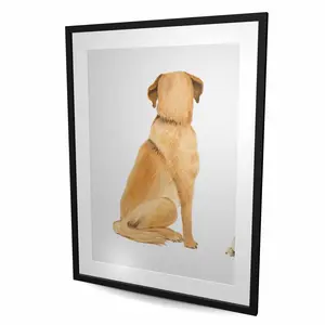 Begin Home Decor C1FM36487V7OOZ 36 x 48 in. Man Best Friend Back View - White Framed Matted Print Wall Art