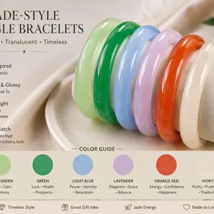 Inspired jade style Glass  bangle bracelet  (no set just 1 bangle )