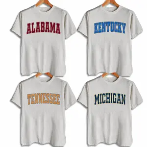 Distressed Varsity College T-Shirt – Ash Grey Cotton, Unisex Classic Cotton Tee with Vintage Athletic Style, Perfect for Casual Outfits & Layering