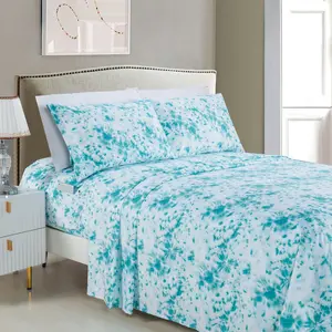 Mocassi 6-Piece Colorful Tie-Dye Bed Sheet Set - Comfy, Breathable, Decorative, All Season Hotel Quality Silky-Soft Microfiber Bedding Set, Comfy Bedding Set, Breathable Bedding Set