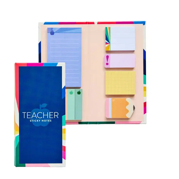 Teacher Sticky Note Booklet - Legacy, 10 Sticky Notepads for Goals Planning, Flag To-Dos, Mark Pages, Paper