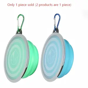 Portable Foldable Pet Bowl, 2 Counts/set Silicone Pet Feeder Water Bowl with Lid, Pet Feeding Supplies for Outdoor Travel Camping Hiking