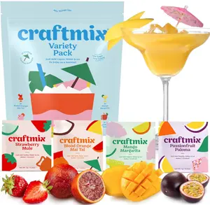 Craftmix Variety Pack, Makes 12 Drinks, Skinny Cocktail Mixers, Mocktails Non-Alcoholic Drinks - Made With Real Fruit - Vegan Low-Carb, Low-Sugar, Non-GMO, Dairy Free, Gluten Free, Easy to Mix