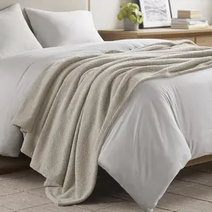 Beautyrest BR51-4445 108 x 90 x 0.25 in. Dream Soft Blanket, Taupe - King Size
