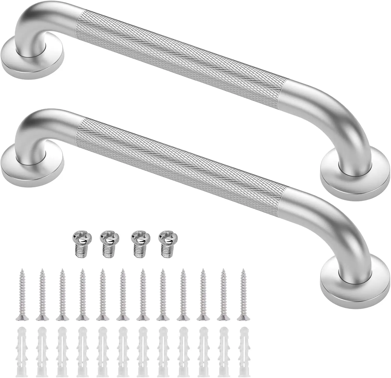2 Pack 16 Inch Grab Bars for Bathtubs and Showers, Anti Slip Shower Grab Bars Stainless Steel Shower Handle Toilet Handicap  Senior Assist Bathroom Saft Handle