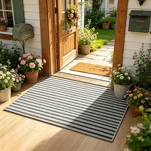 Modern Minimalist Striped Rug, Soft Washable Entrance Mat, Artistic Home Decor, Ideal for Hotel Lobby, Bathroom, Kitchen