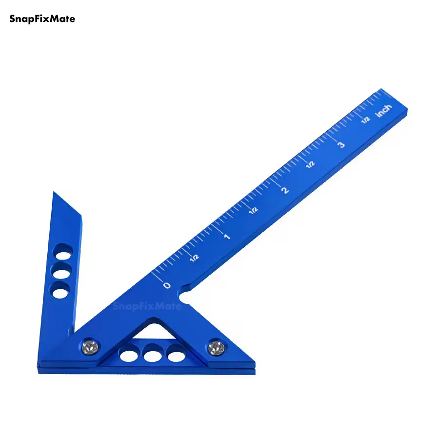 GJANSH Aluminum Imperial Circle Center Positioning, 45/90 Degree Positioning Ruler, Right Angle Positioning, Centerline Positioning, Multi-Function Arrow Ruler, High-Precision Measuring Ruler, Snapfixmate