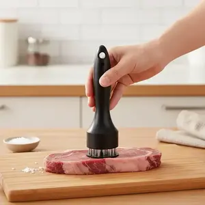 Stainless Steel Meat Tenderizer Tool, Kitchen Gadget with Ergonomic Handle, Perfect for Campers and Home Kitchens, Ideal for Beef, Chicken, Pork