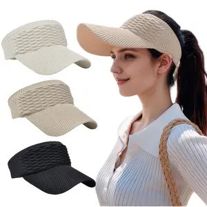 BIGWIG Women's Crochet Knitted Sun Hat, Elastic Knit Sun Visor, Open Top Design, UV Protection, Quick-Drying, Wide Brim Sun Hat, Outdoor Sports Hat, Beach Sun Hat, Summer Daily Outdoor Gear